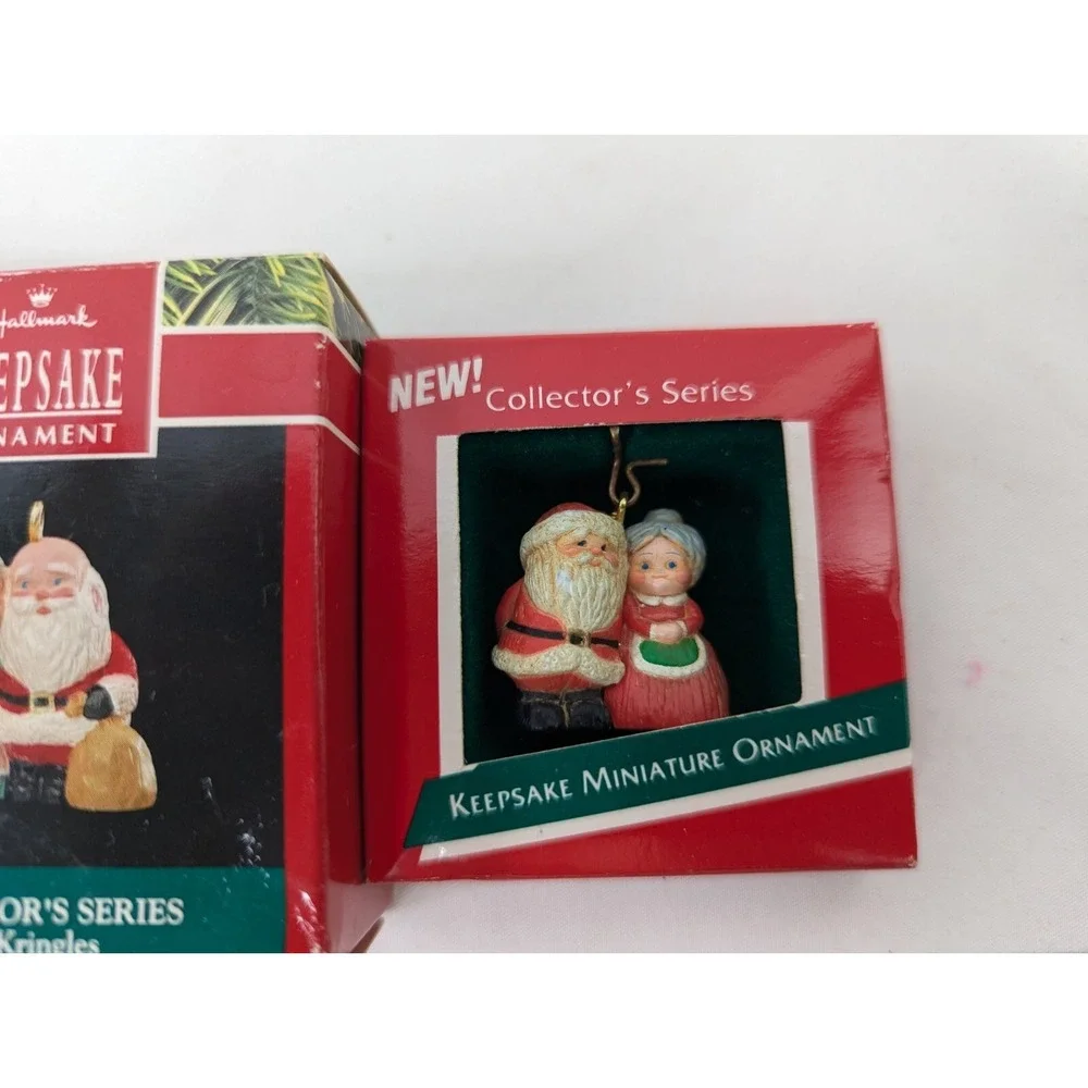 Hallmark Miniature Ornament Lot Kringles Santa‎ Mrs Claus Train